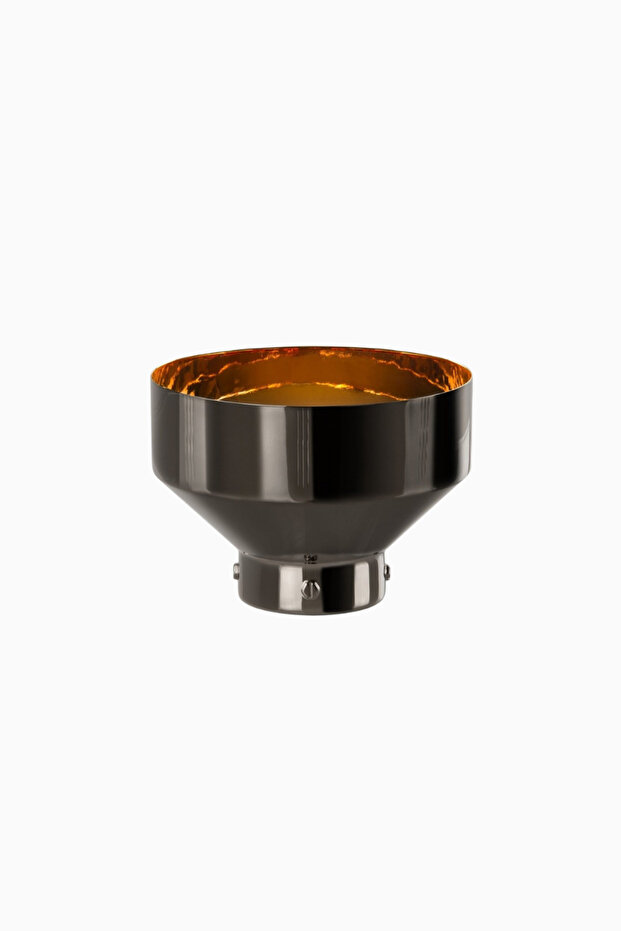 Baroque Titanium Plated Bowl Black Gold Interior Surface Handmade - Titanium
