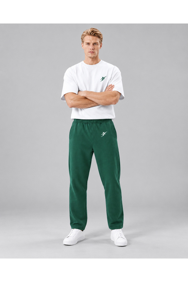 Men's Two Thread 2 Piece Set Oversize Crew Neck T-Shirt and Relaxed Fit Pants