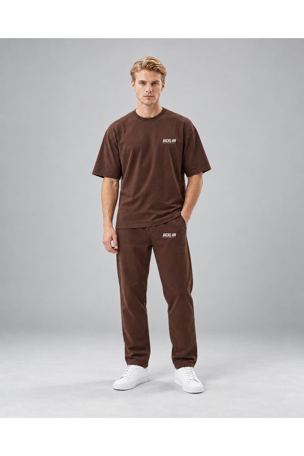 Men's Two Thread 2 Piece Set Oversize Crew Neck T-Shirt and Relaxed Fit Pants