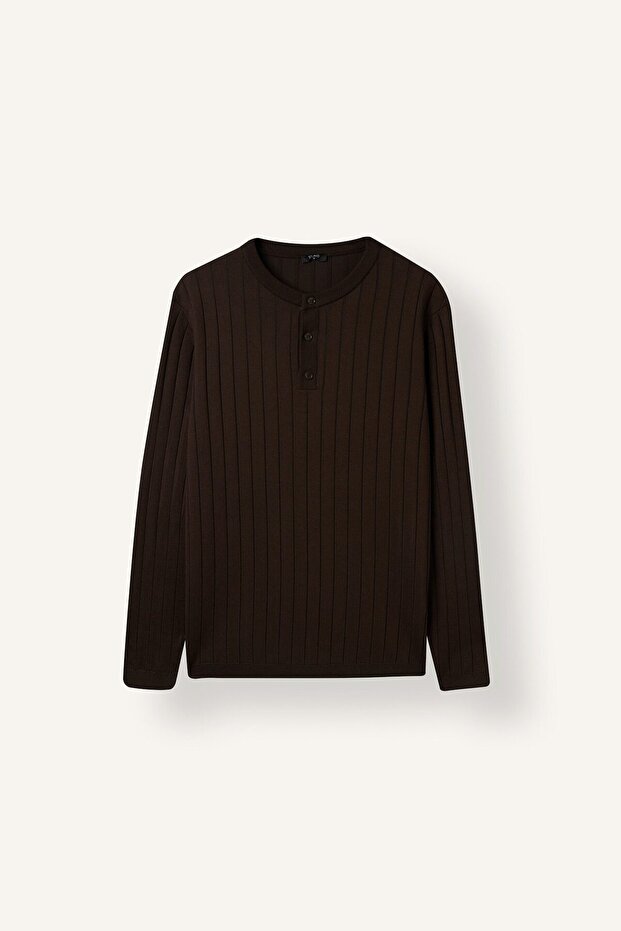 Standard Fit Buttoned Basic Knitwear Sweater I2362Ax26Wn