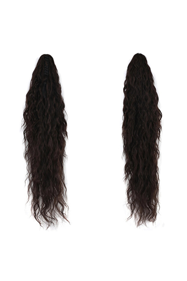 Natural Layered Cut Ponytail with Buckle / Dark Chestnut