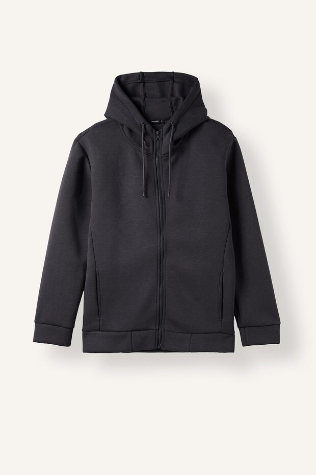 Cotton Regular Fit Hooded Zippered Sweatshirt G9103Ax26Sm