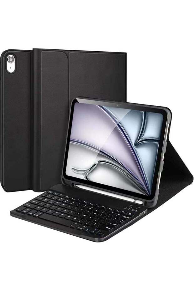 Wireless Keyboard Case for iPad Air 11 Inch (M4 2026/ M3 2025/ M2 2024) Magnetically Detachable Pencil Holder Case , Auto Sleep/Wake -Black