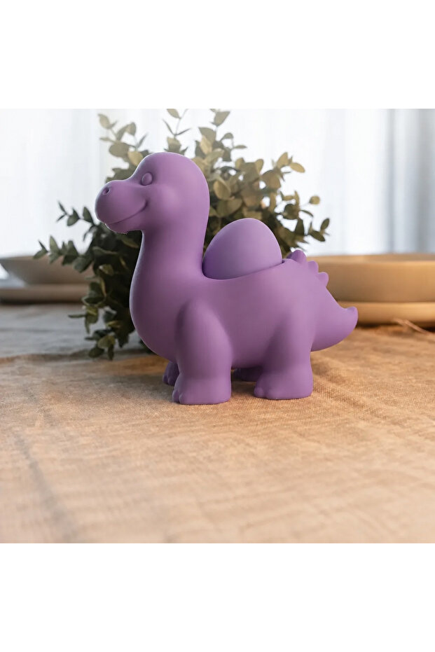3D Printed Dinosaur Egg Cup - Cute Eggosaurus Egg Holder-Purple