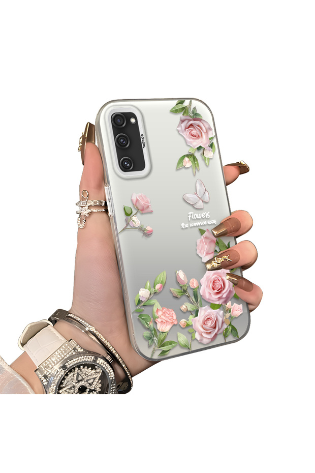 Samsung Galaxy S20 Fe 4G/5G Compatible Elegant Pink Rose Butterfly Case, Slim Structure Perfectly Fits the Phone