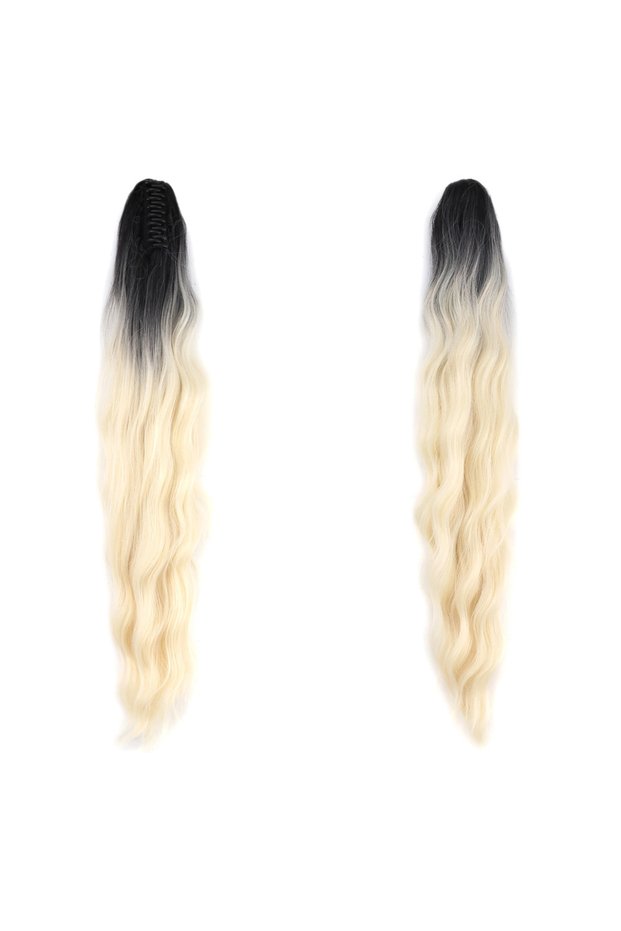 Buckle Protein Fiber Sen Ponytail / Dark Platinum Blonde Ombre