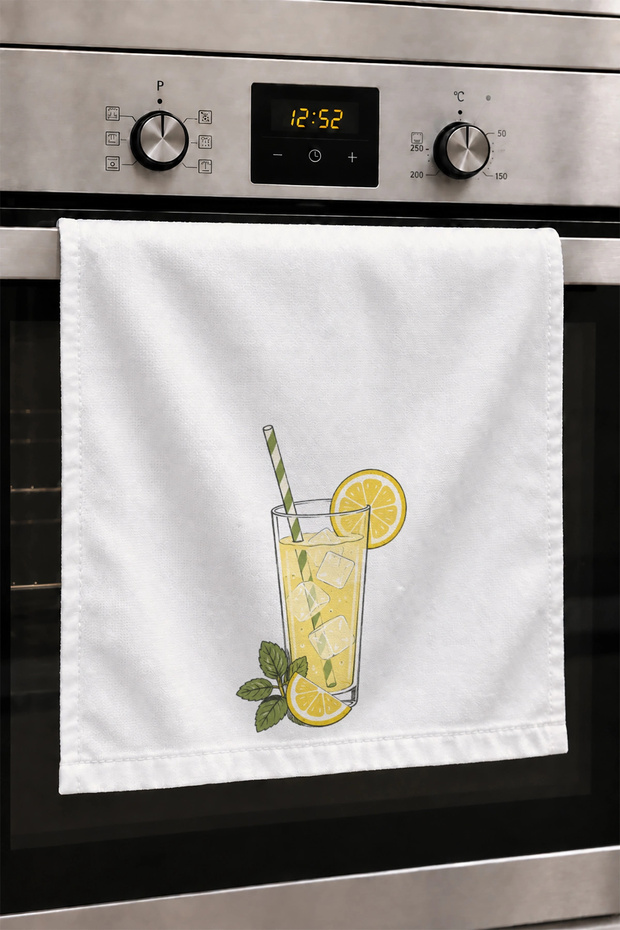 Hand Drying Towel 30X50Cm Cotton Absorbent Lemonade Coolness for Kitchen, Oven