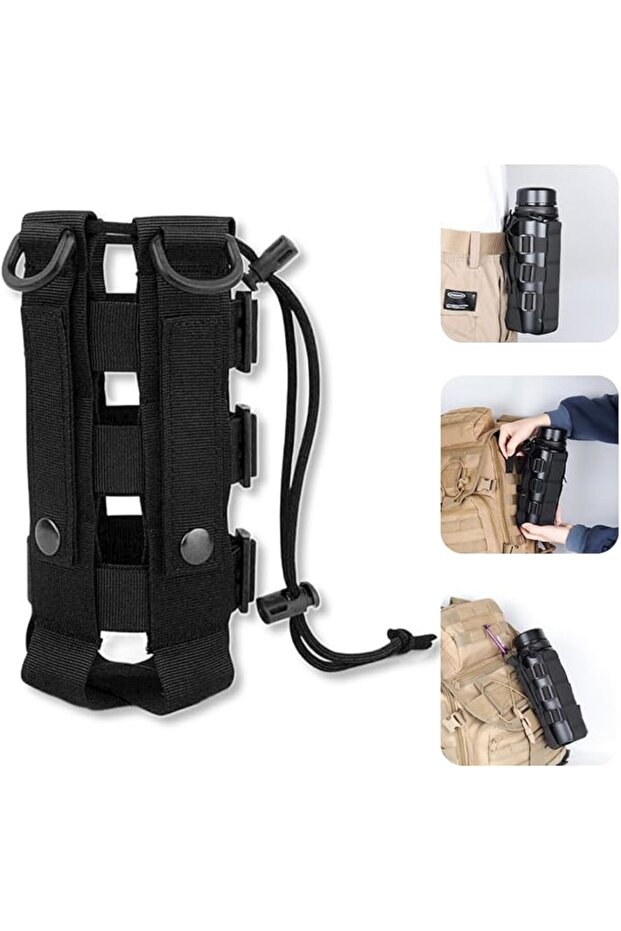 Tactical Molle Water Carrier: Waterproof Adjustable Pouch with Drawstring - for Canteens & Bottles i