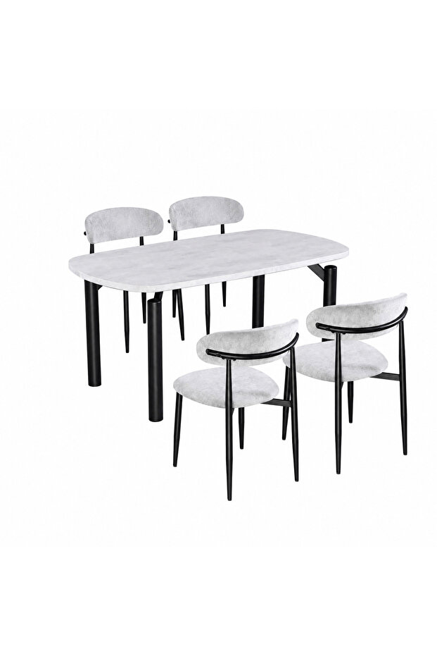 Marble dining table with 4 chairs