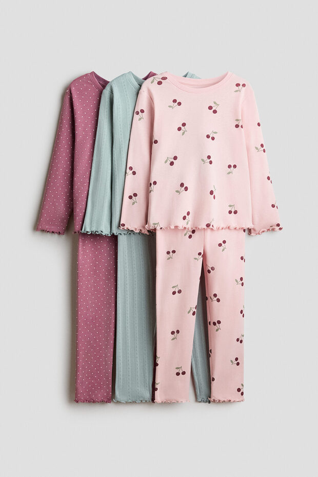 3'lü Pamuklu Pijama Takımı