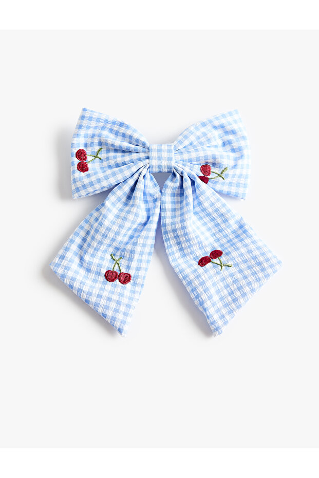 Gingham Cherry Patterned Bow Detailed Buckle