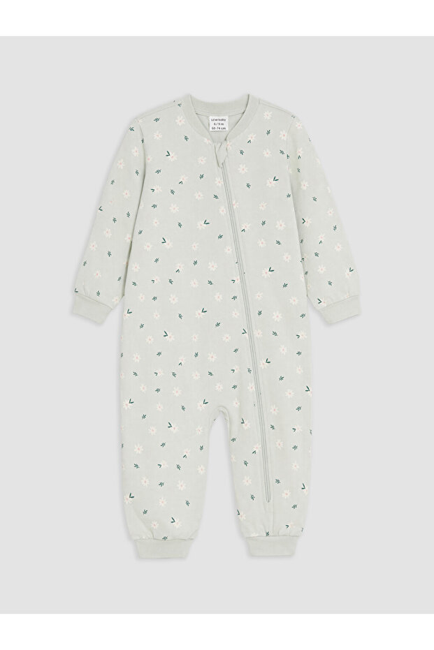 Green Crew Neck Baby Girl Sleeping Bag