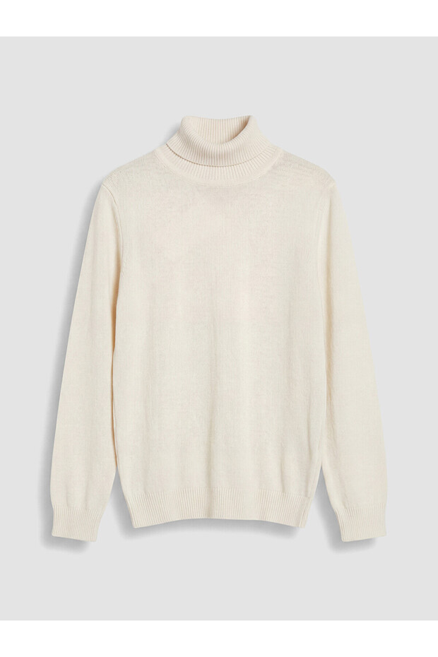 Alita City Lcw Kids Ecru Turtleneck Boy's Knitwear Sweater with a Difference
