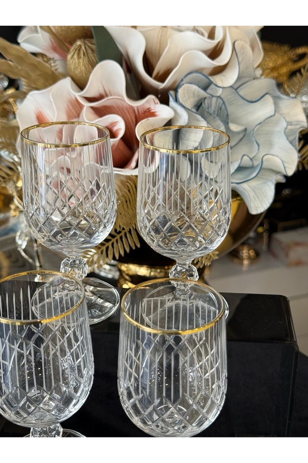 Bohemia Crystal 6 Pieces Cut-Glazed Brown Soft Drink Water Glass 135 ml