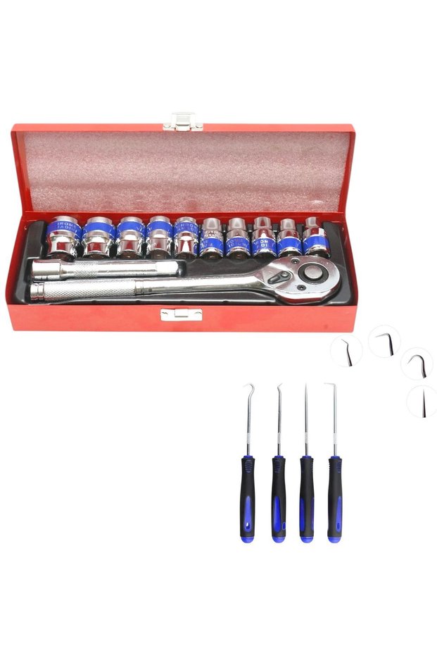 13-piece socket wrench set, 8-24mm, 1/2" + 4 multi-function tools