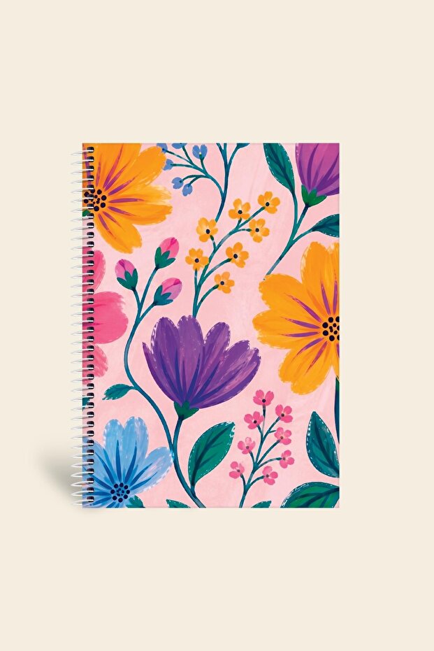 Bloom Garden Spiral Notebook Lined Pink 13X18Cm