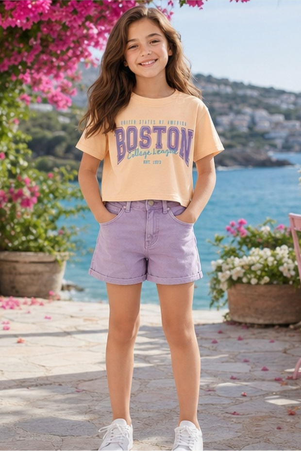 Girls Graphic Crop Top