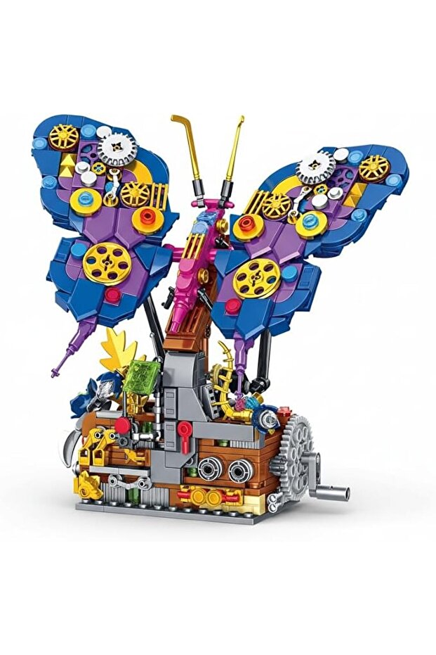 Steampunk Butterfly Building Block Set Toy, Creative Mechanical Linkage Wing Flapping Animal Bricks