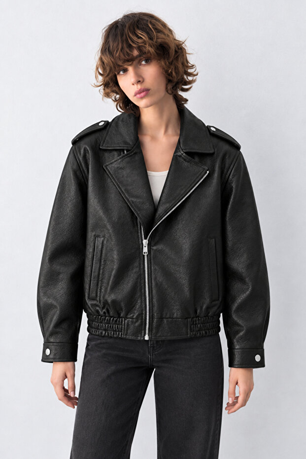 Bomber Premium Kadın Deri Ceket
