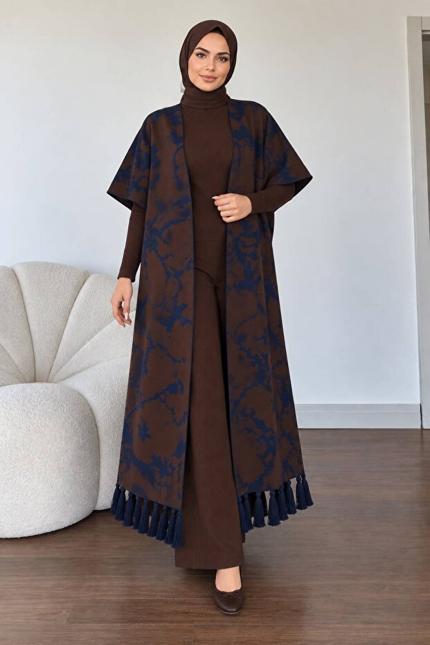 Women's 3-piece set with fisherman neck blouse and vest pants