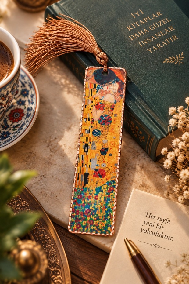 Premium Art Patterned 100% Copper Bookmark - Golden Mosaic