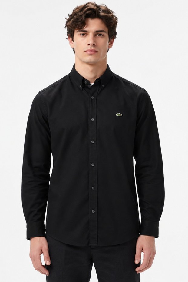 Mens Slim Fit Black Cotton Shirt Slim Fit Cotton Men's Shirt Black