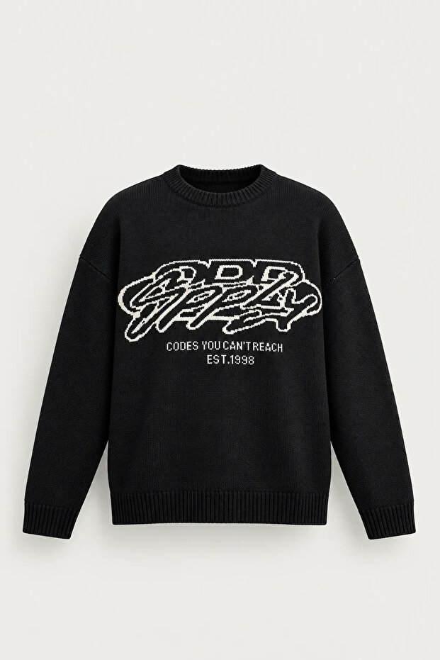 Supply - Black - Oversize Fit Crew Neck - Men's Sweatshirt