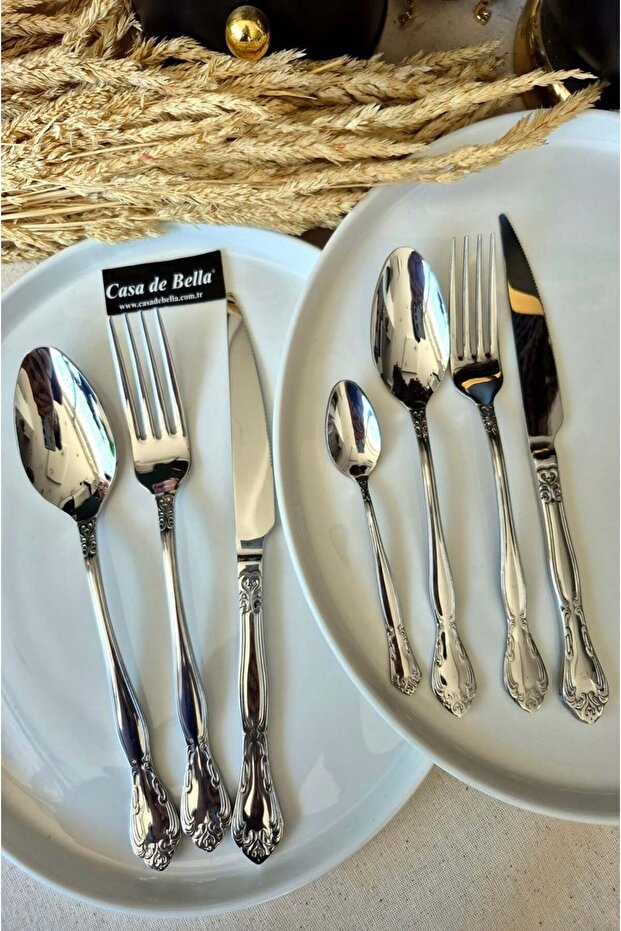 Steel 42 Piece 6-Person Medusa Fork Spoon Knife Set