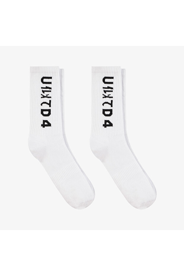 United4 Unisex White 2-Piece Socks
