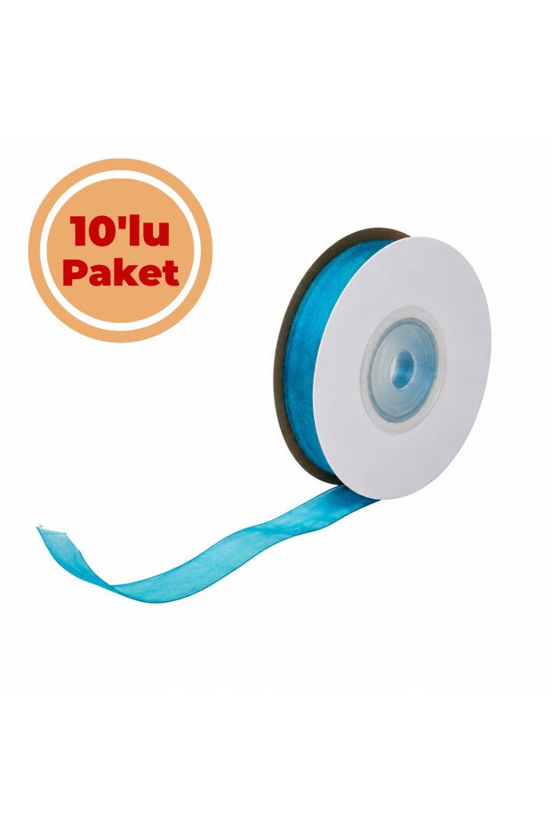Organza Tulle Ribbon Blue 1 cm 225 Meters Ornament Decoration Bride Groom Dowry Bundle