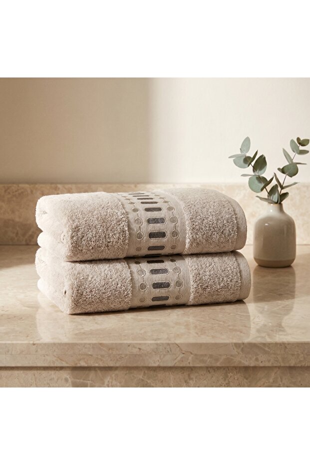 Ruma 2-Piece Embroidered Hand Towel Set 50X90 cm