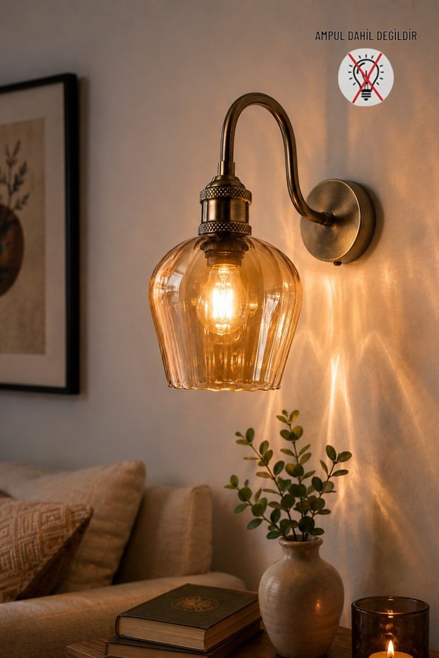 Clupe S Body Honey Glass Sconce Wall Lamp Modern Hotel Cafe Vintage Living Room Bedroom Staircase Retro