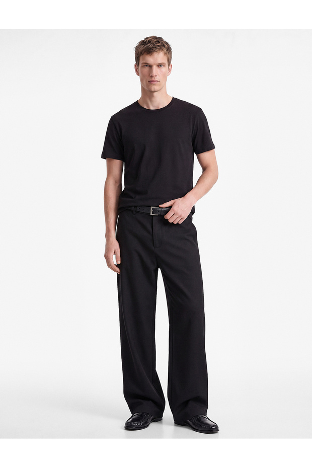 Short Sleeve Crew Neck Basic Slim Fit T-Shirt