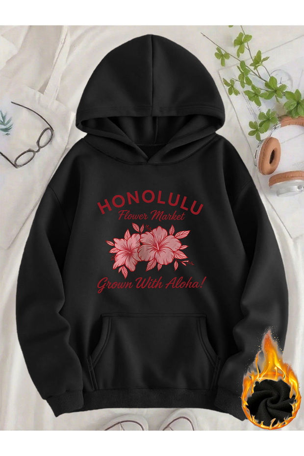 Unisex Printed Hooded Sweatshirt with Kangaroo Pocket, Comfortable Fit, Regular Cut