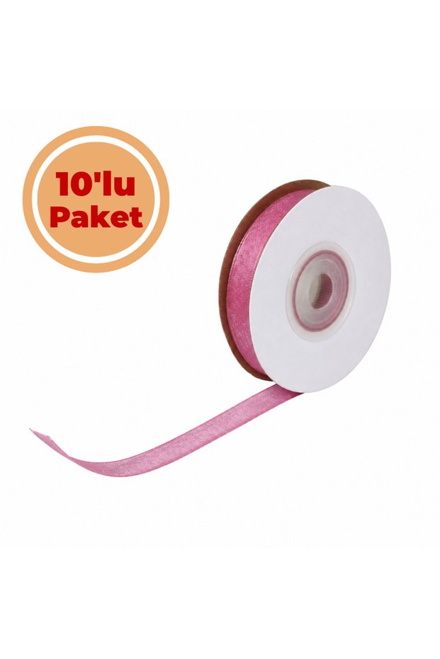 Organza Tulle Ribbon Pink 1 cm 225 Meters Ornament Decoration Bride Groom Dowry Bundle