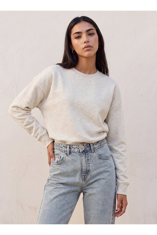 Basic Sweatshirt with Drop Shoulder