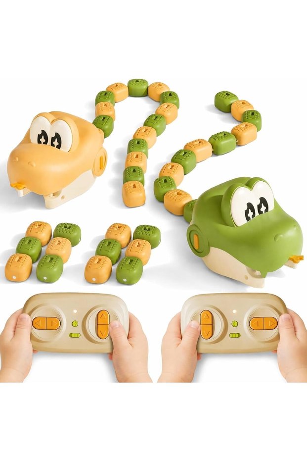Magnetic Snake Game, Competitive Battle with Remote Control Snake fun magnetic remote control snake with lights & sounds, rechargeable, 2-player interactive competitive family game