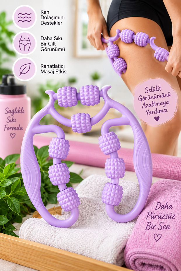 Cellulite Massager – Multi-Roller Regional Body Massage Device, Leg Hip Basin Massage Roller 1 Pc