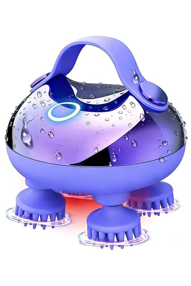 Electric Scalp Massager Head Massager Scalp Stress Relax, Waterproof Hair Massage with 8 Rem