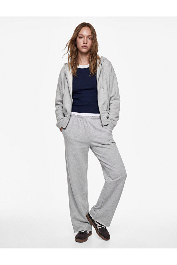 Drawstring Slim Fit Embroidered Long Sleeve Hooded Zipper Sweatshirt