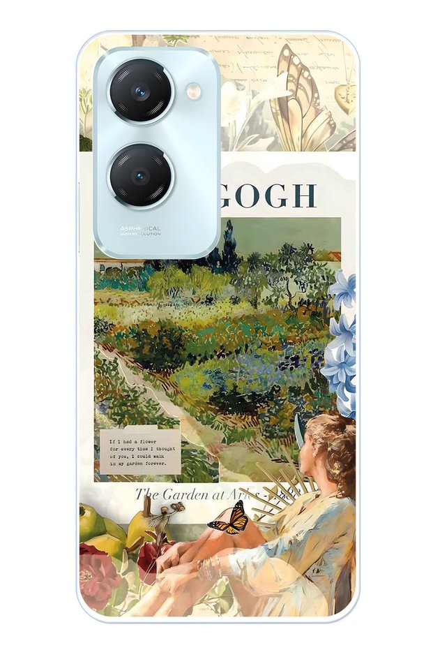 Vivo Y18 Compatible Van Gogh Art Patterned Transparent Phone Case