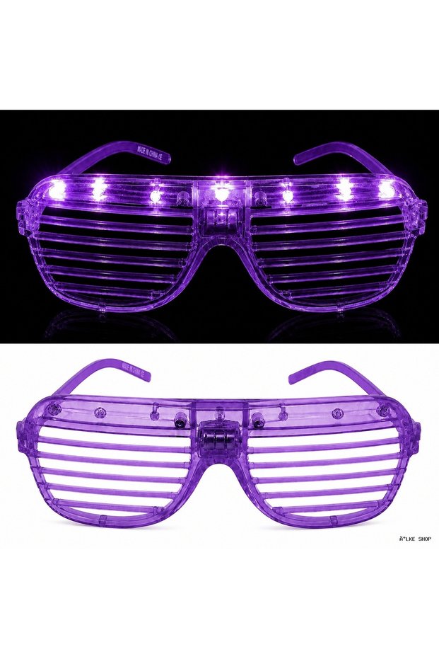 Ilkestor Led Lighted Shutter Party Glasses Purple Color (170529) Shutter Glasses