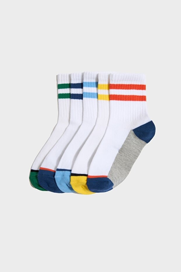 Printed 5-Pack Cotton Long Socks for Boys G2046A8Ns