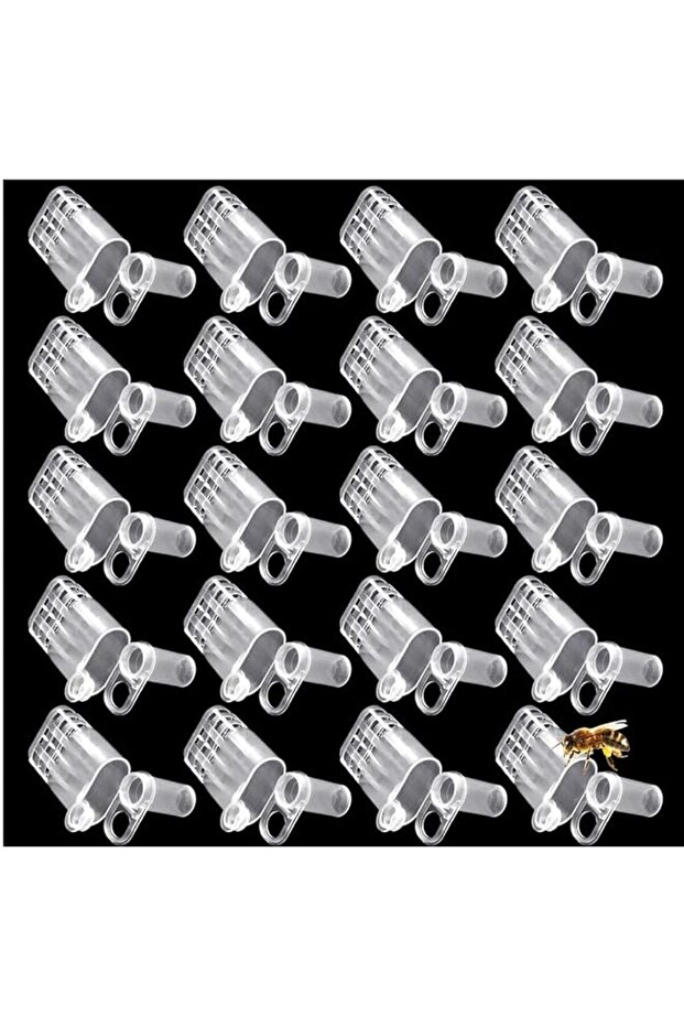 20 Pcs White Beekeeping Queen Bee Cages, Plastic Bee Isolator Clip Catcher Tool for Beekeeper Rearing,
