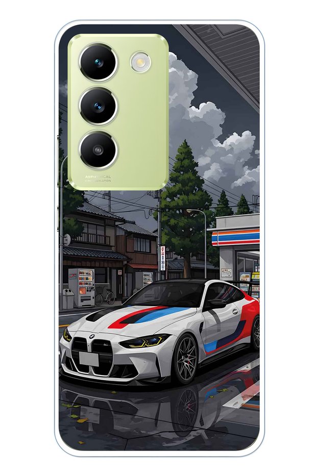 Vivo V30 Lite Compatible Bmw Patterned Transparent Phone Case