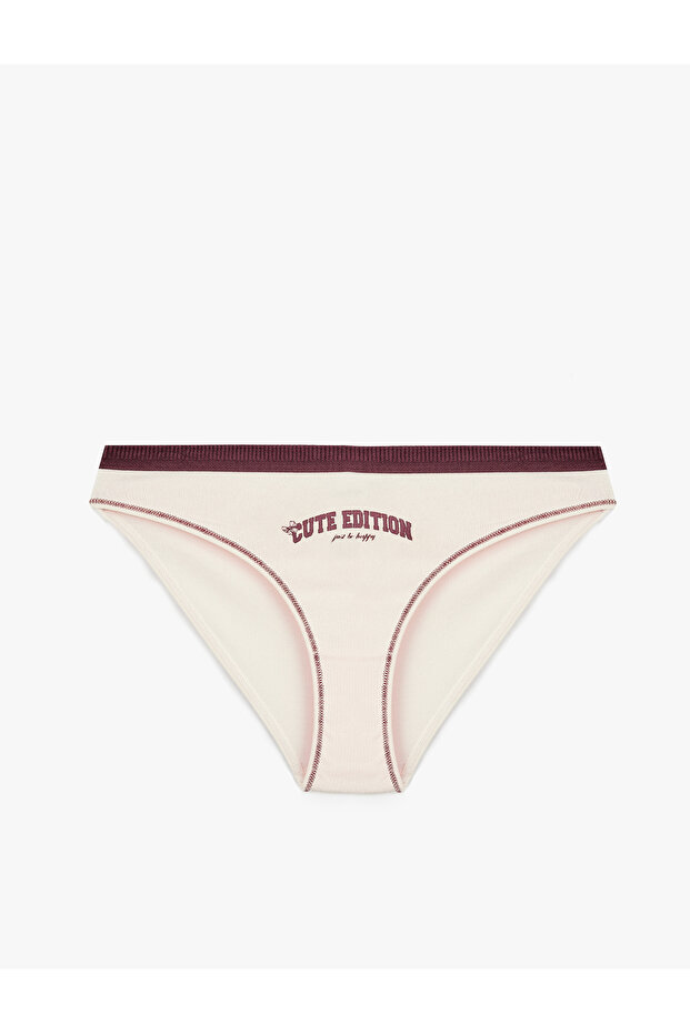Color Contrast Printed Briefs with Rubber Detail