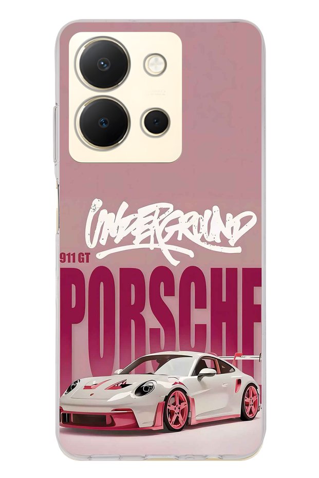 Vivo Y36 Compatible Retro Car Pattern Transparent Phone Case