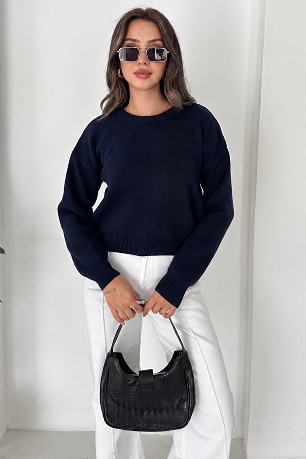 Women's Crew Neck Basic Knitwear Sweater