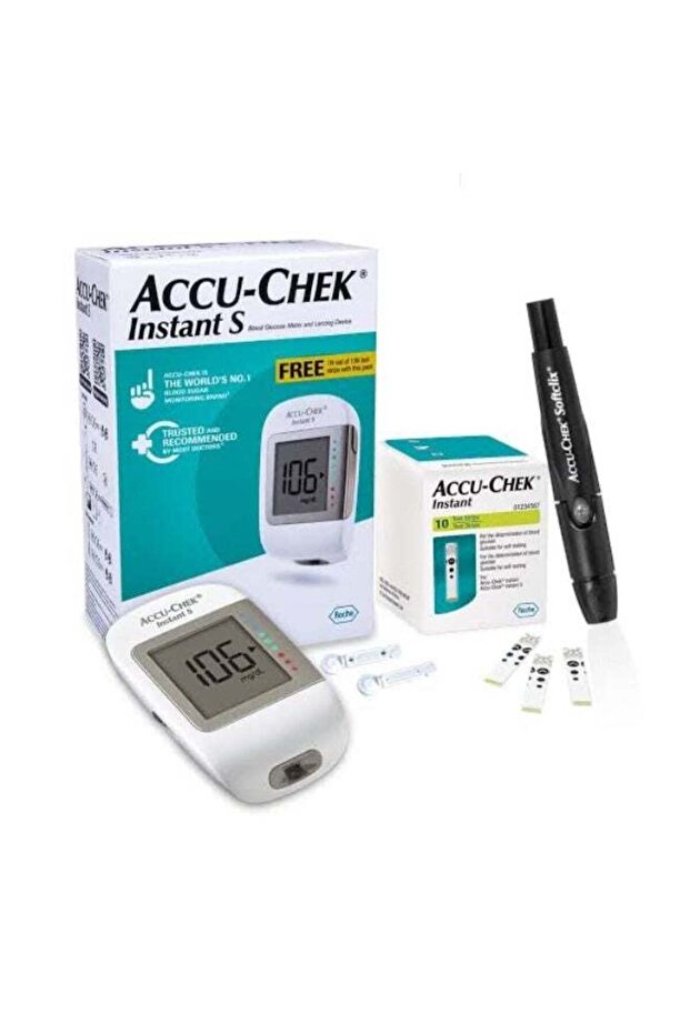 ACCU-CHEK Instant Instant S blood glucose meter compatible with Instant Strips + 10 strips Free