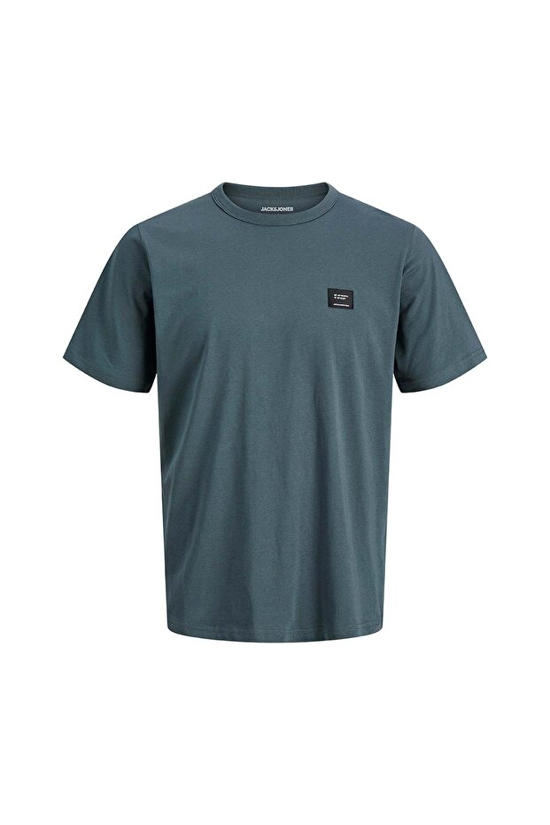 Charcoal Jjcleveland Solid Patchwork Crew Neck T-Shirt